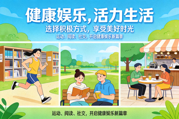 倡导健康娱乐生活方式的宣传图片