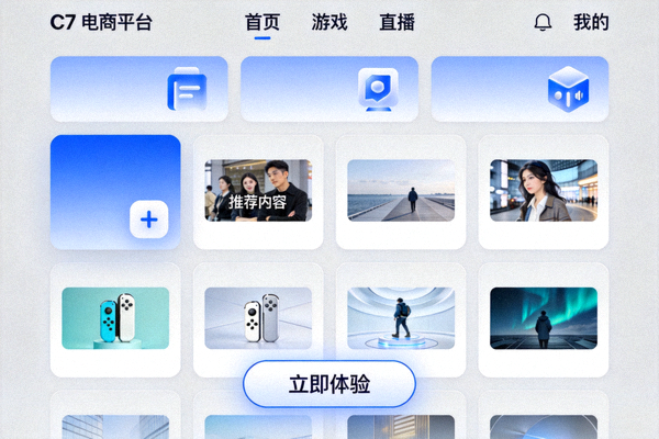展示C7娱乐平台现代化用户界面的高清截图，突出简洁设计与流畅交互